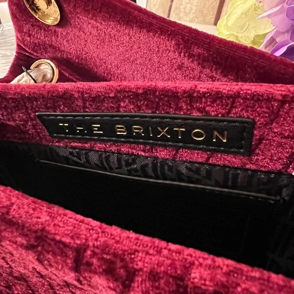 Kurt Geiger London Mini Brixton Velvet Red Crossbody Bag NWT ~8 x 6 x 2 1/2